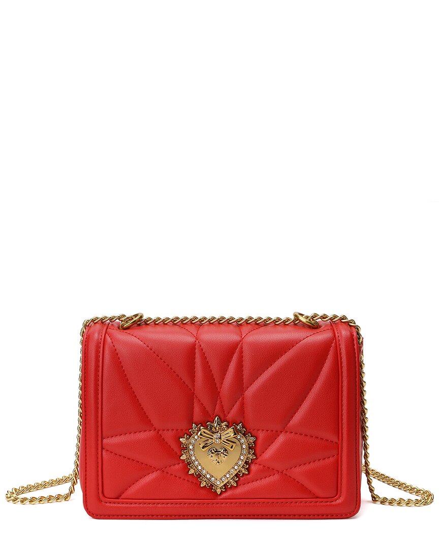Tiffany & Fred Paris Heart Shaped Quilted Leather Messenger Bag