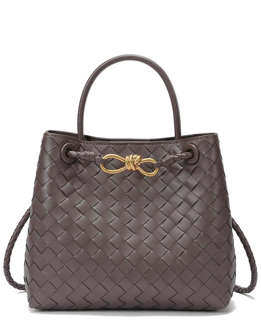 Tiffany & Fred Paris Hand-woven Leather Messenger Bag
