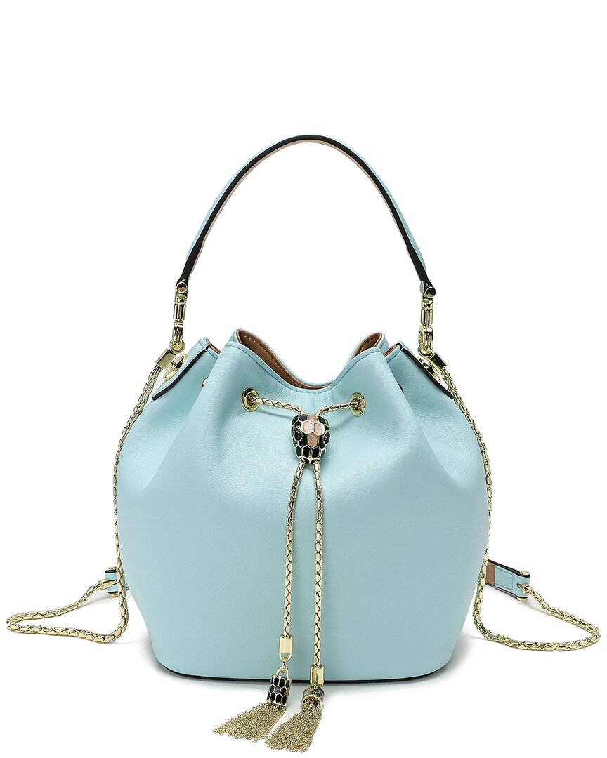 Tiffany & Fred Paris Leather Drawstring Bag