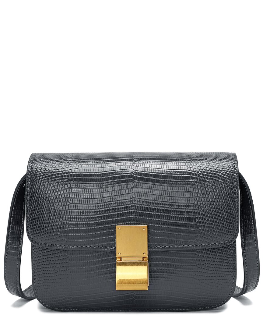 Tiffany & Fred Paris Lizard-embossed Leather Crossbody