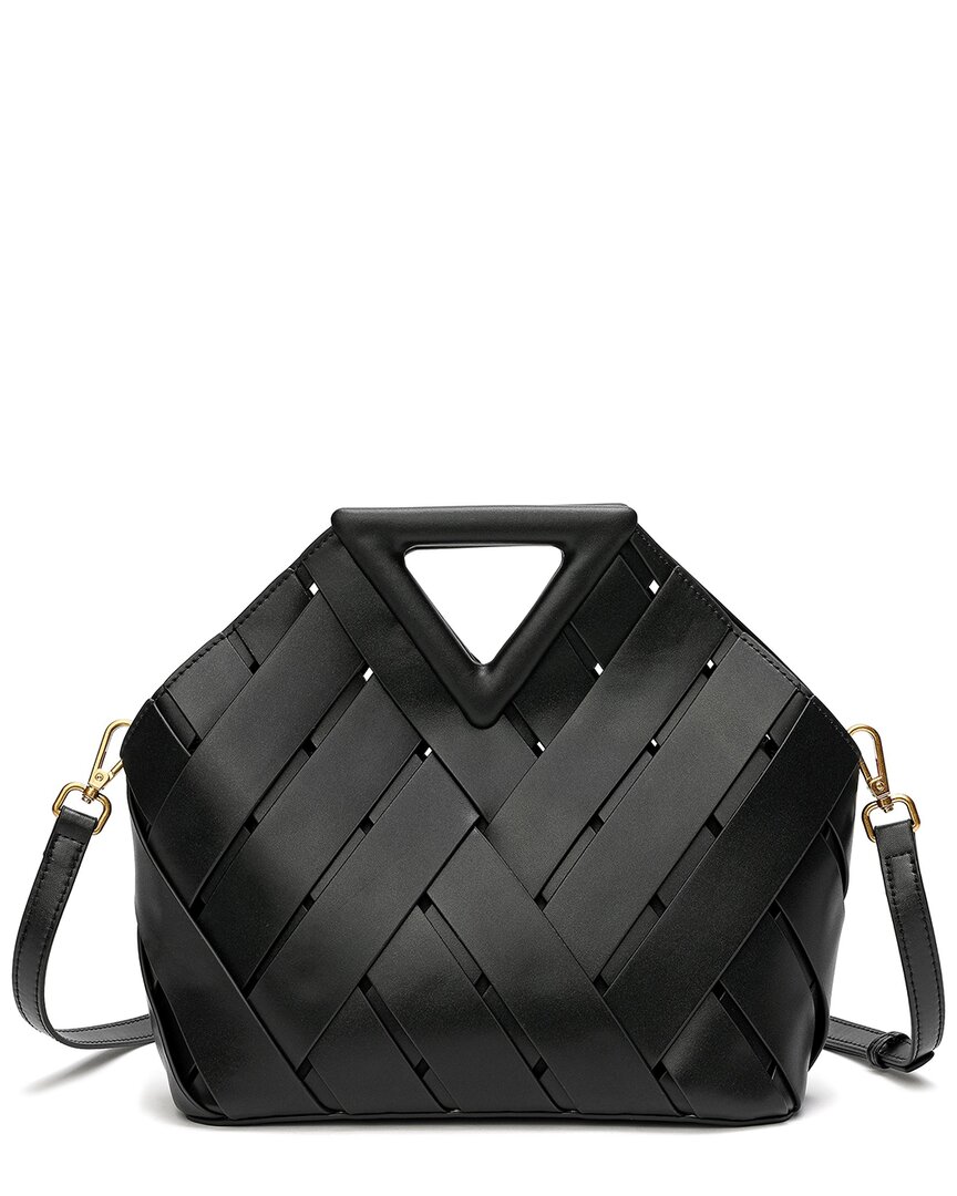 Tiffany & Fred Paris Smooth & Perforated Leather Shoulder Bag