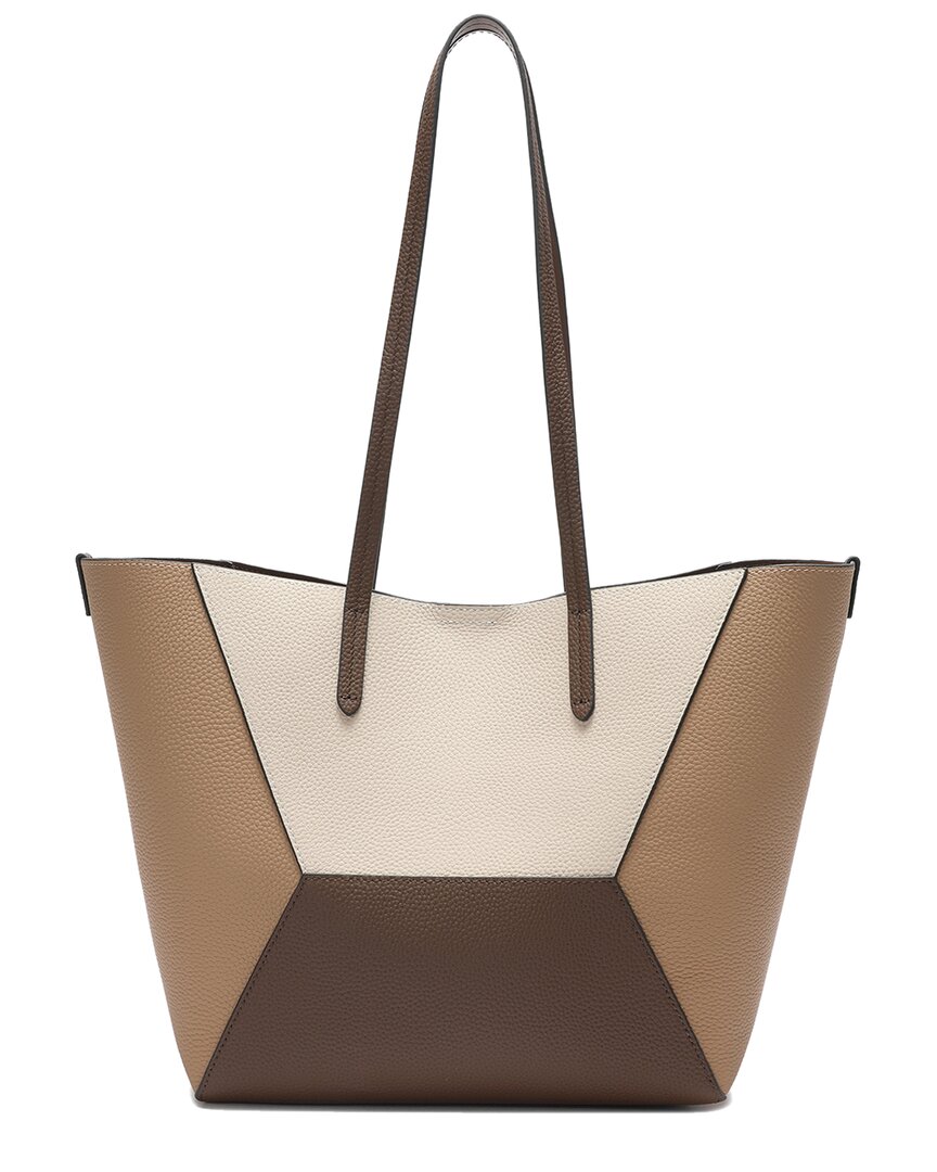 Tiffany & Fred Paris Full-grain Geometric Leather Tote