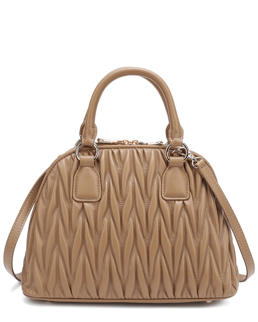 Tiffany & Fred Paris Pleated Leather Satchel