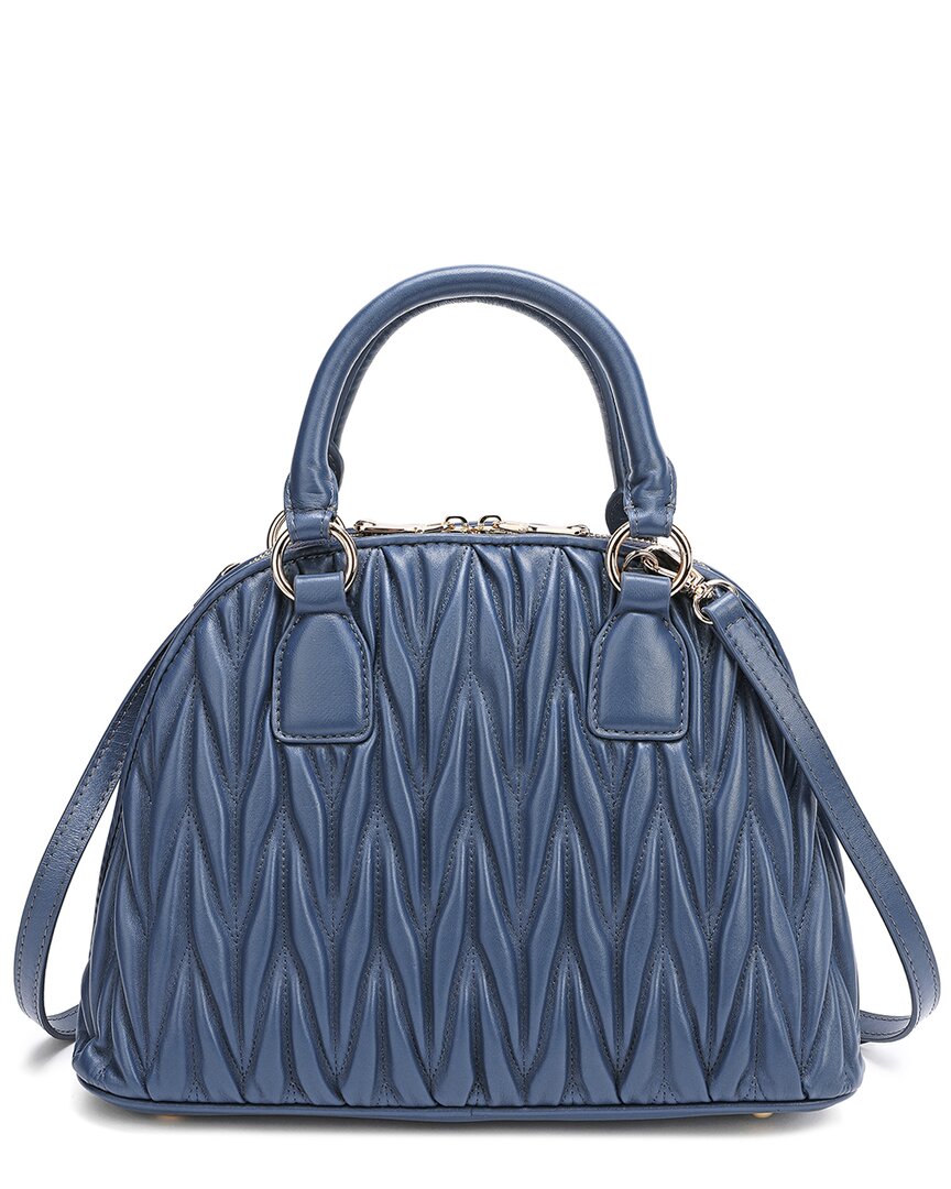 Tiffany & Fred Paris Pleated Leather Satchel