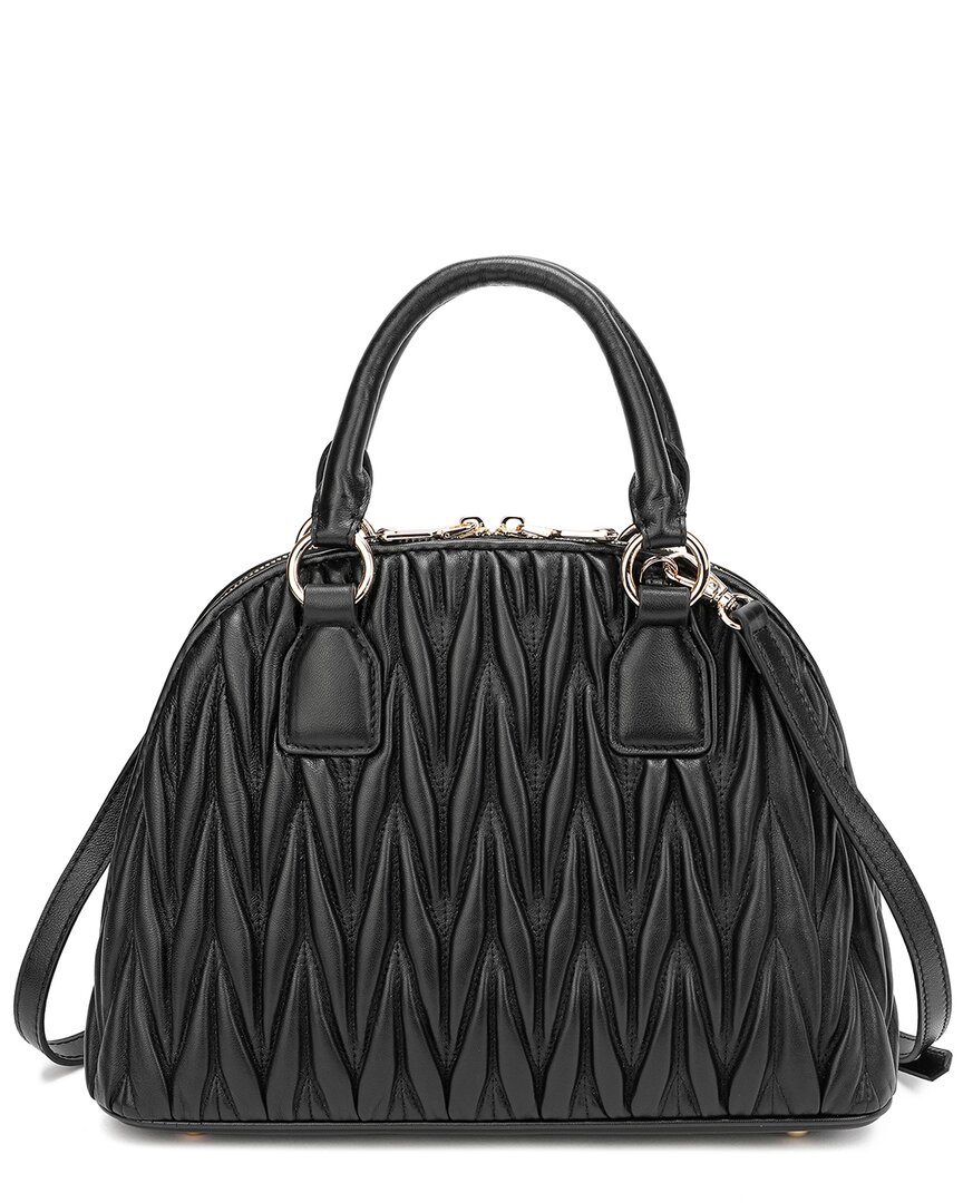 Tiffany & Fred Paris Pleated Leather Satchel