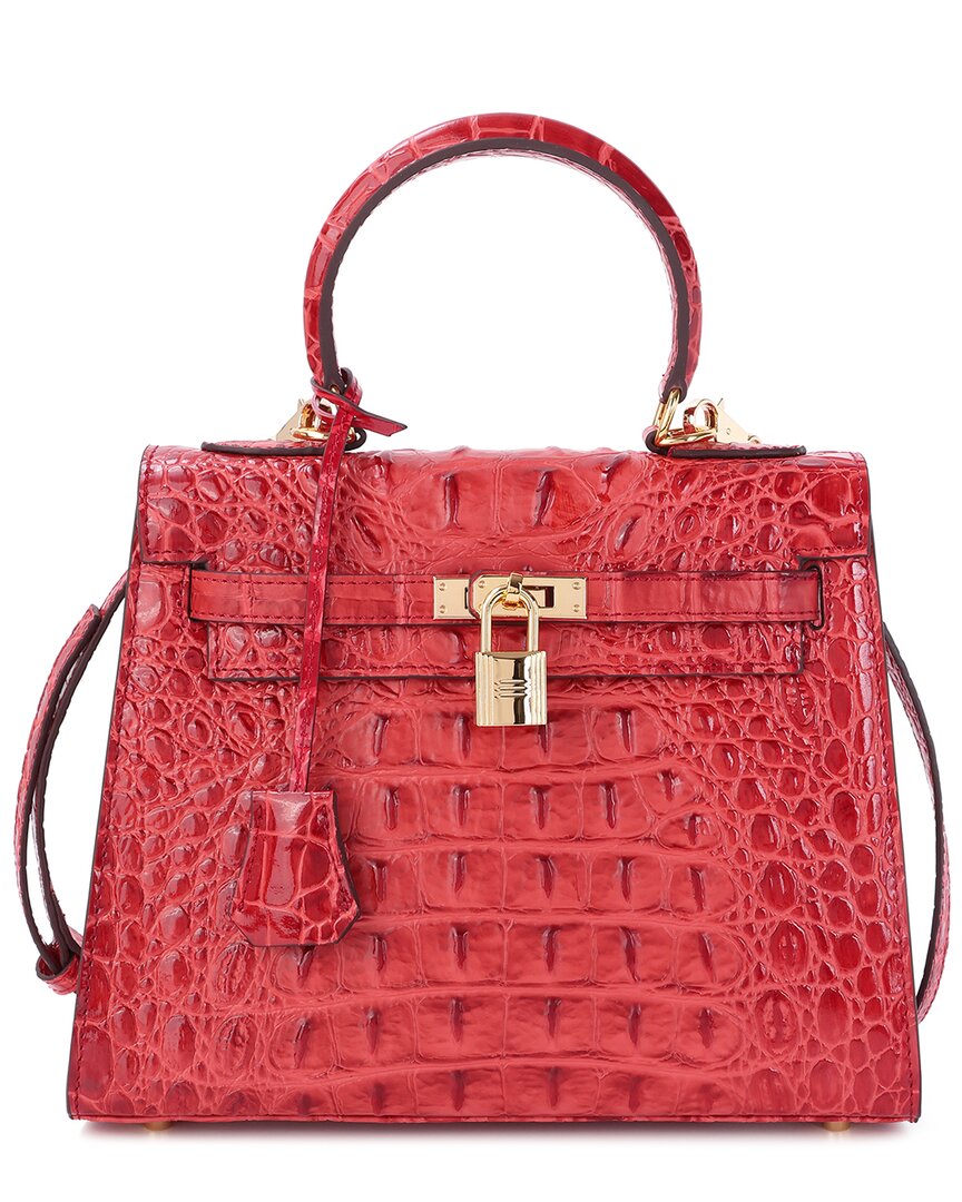 Tiffany & Fred Paris Alligator-embossed Leather Satchel