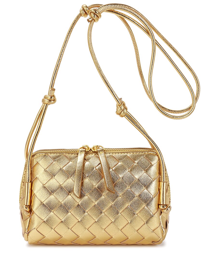 Tiffany & Fred Paris Hand-woven Leather Crossbody