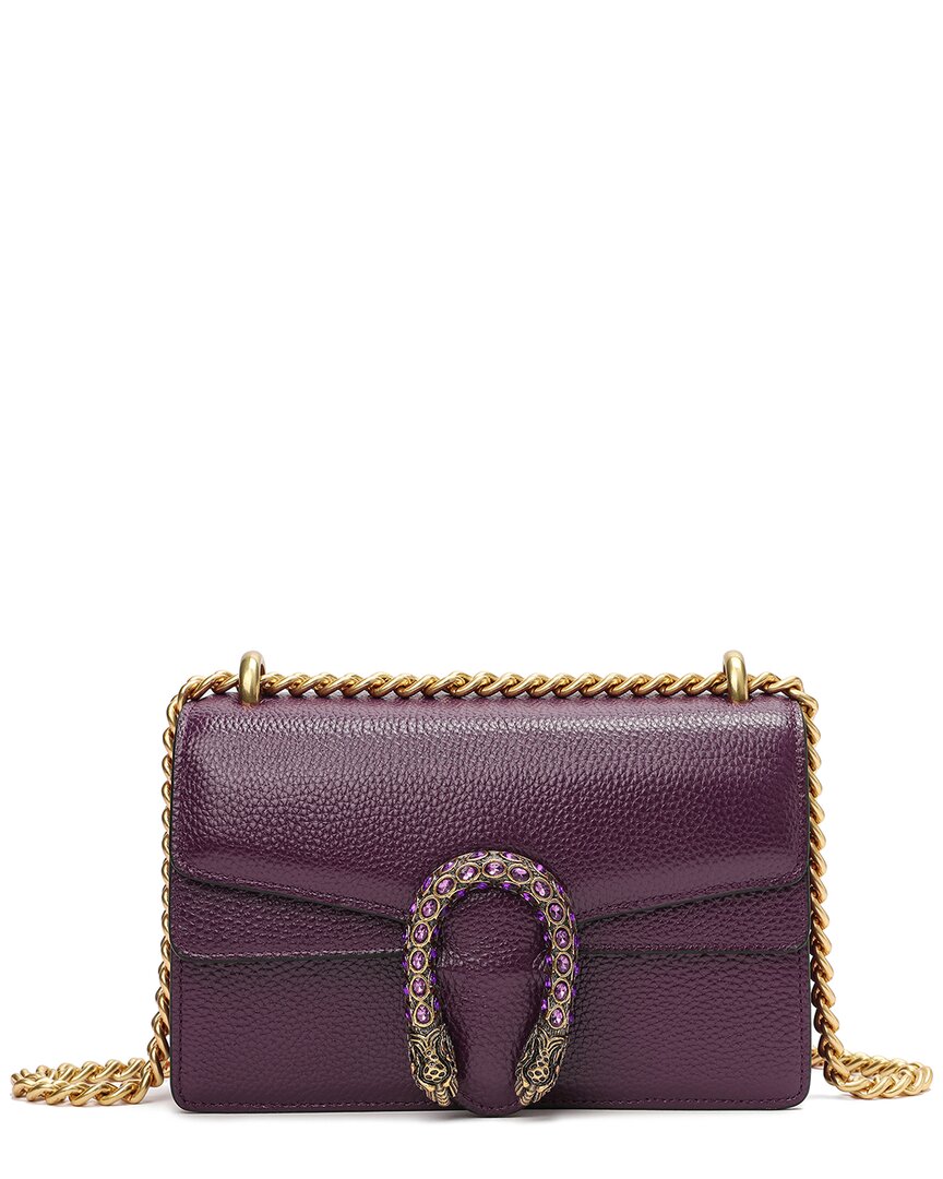 Tiffany & Fred Paris Crystal Dragon Medium Crossbody In Purple