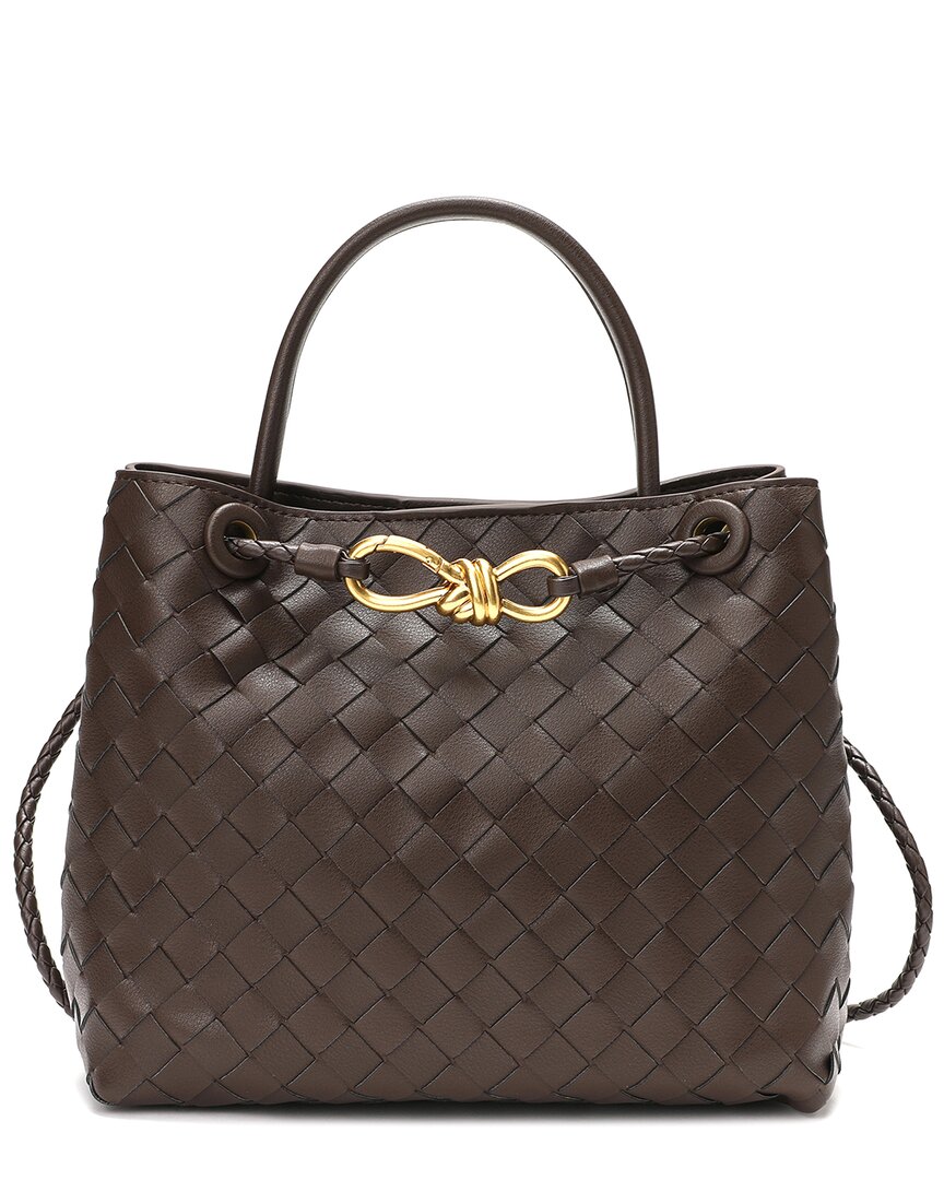 Tiffany & Fred Paris Woven Leather Top Handle Shoulder Bag