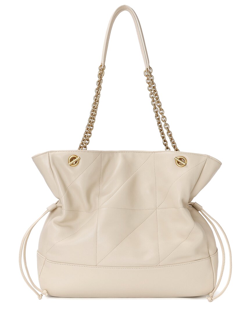 Tiffany & Fred Paris Quilted Lambskin Leather Tote Bag In Brown