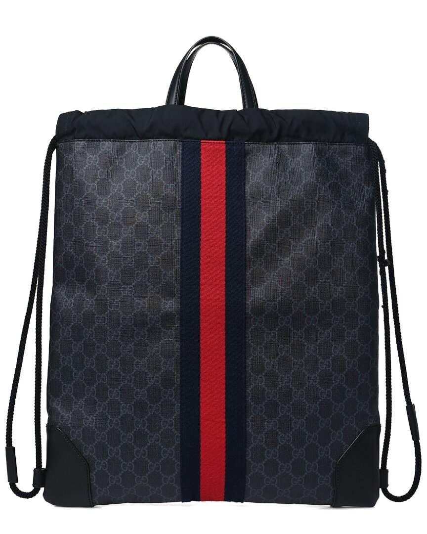 Gucci Black Gg Supreme Coated Canvas Backpack (authentic Pre-loved)