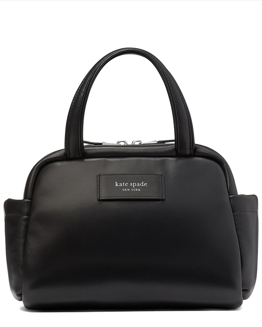 Kate Spade New York Puffed Smooth Leather Satchel In Black