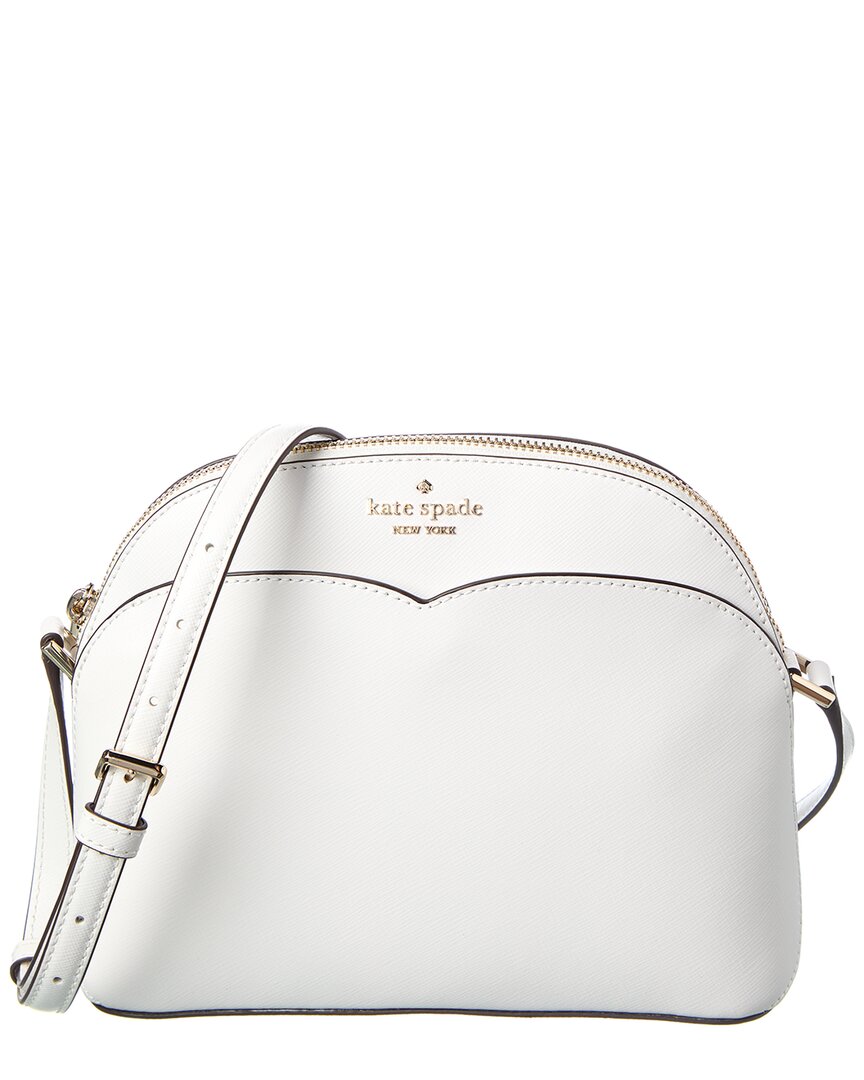 Kate Spade New York Payton Saffiano Leather Dome Crossbody In White