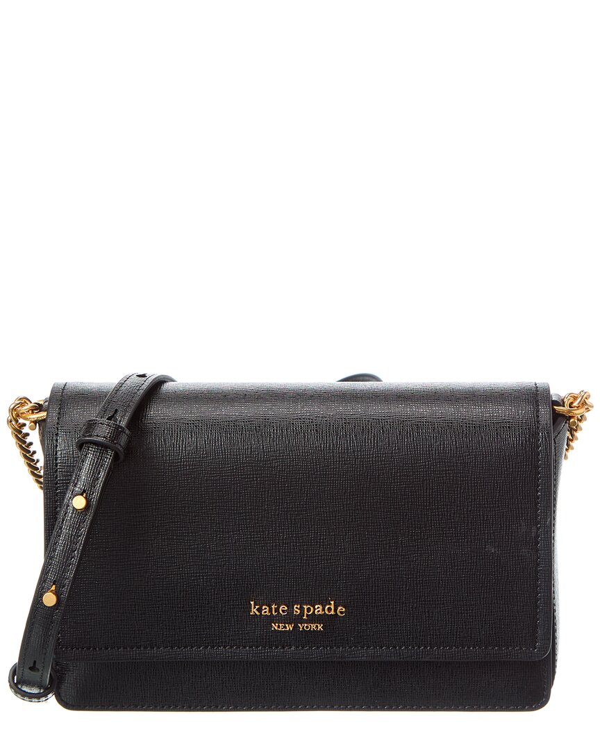 Kate Spade New York Morgan Saffiano Leather Flap Chain Wallet In Gold