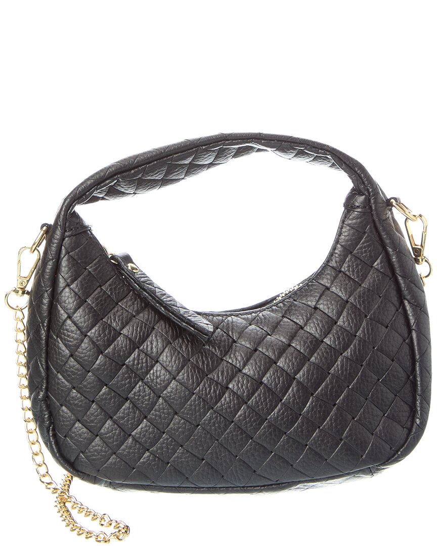 Persaman New York Rowyn16 Leather Shoulder Bag In Black