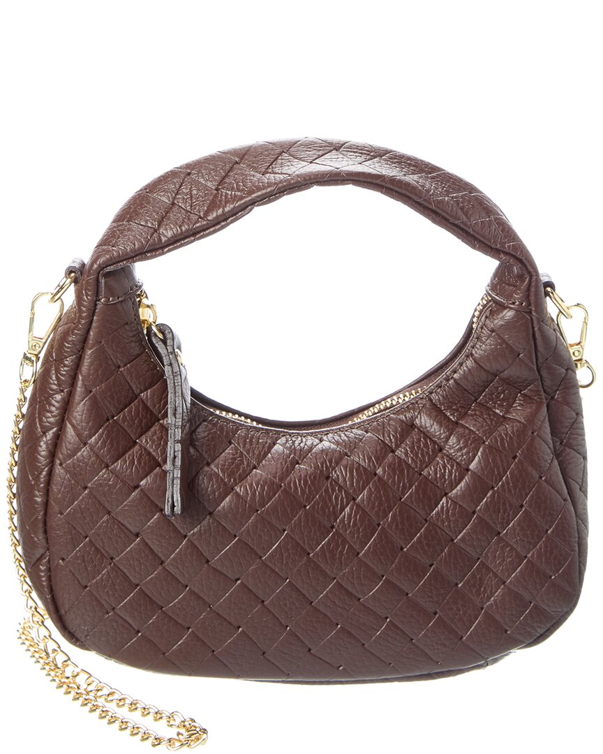 Persaman New York Rowyn16 Leather Shoulder Bag In Brown