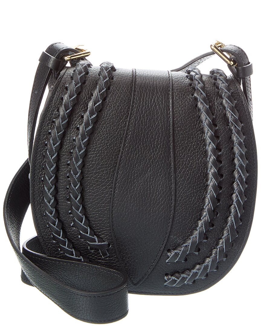 Persaman New York Daisy16 Braided Leather Crossbody In Black
