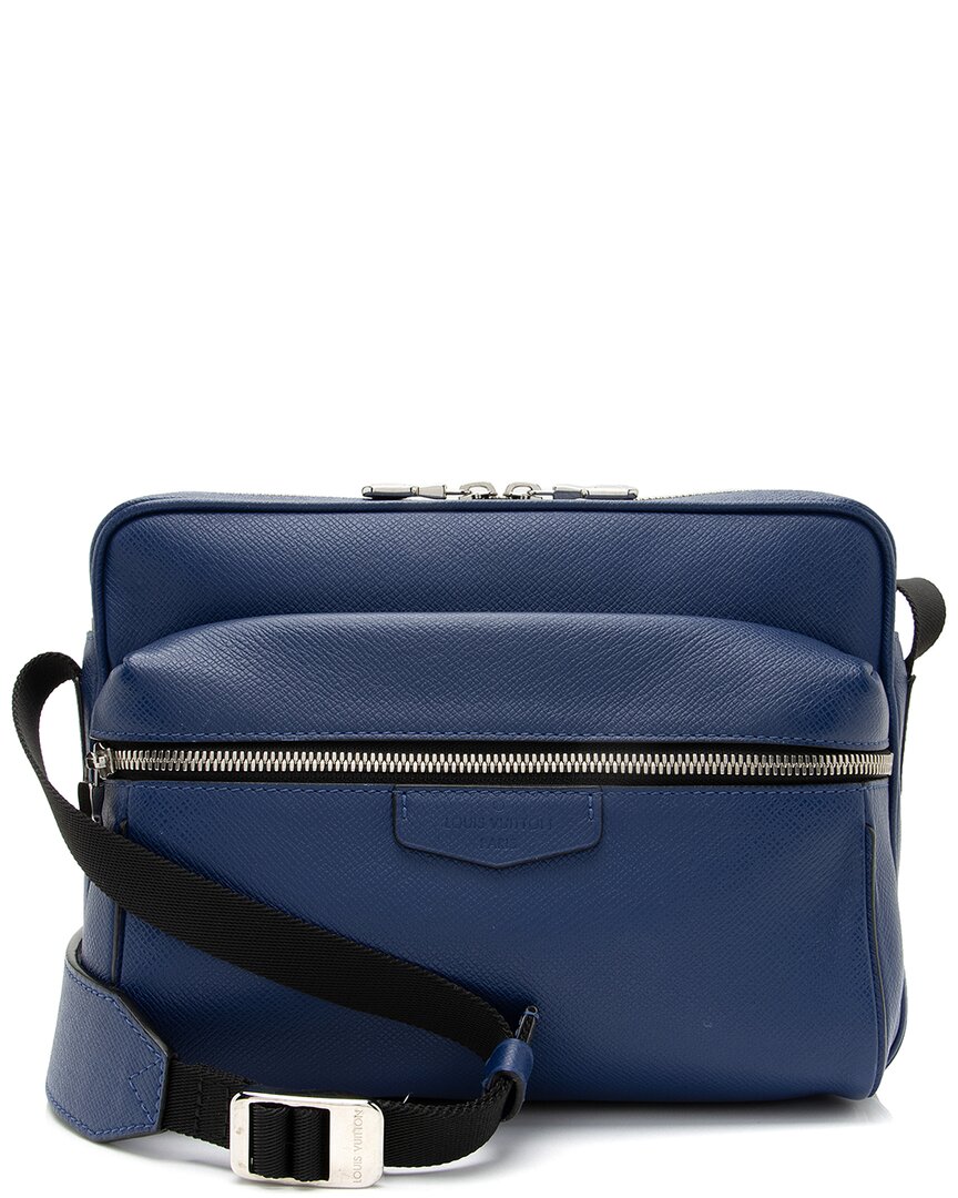 Pre-owned Louis Vuitton Blue Nylon & Taiga Leather Outdoor Messenger (authentic Pre-  Loved)