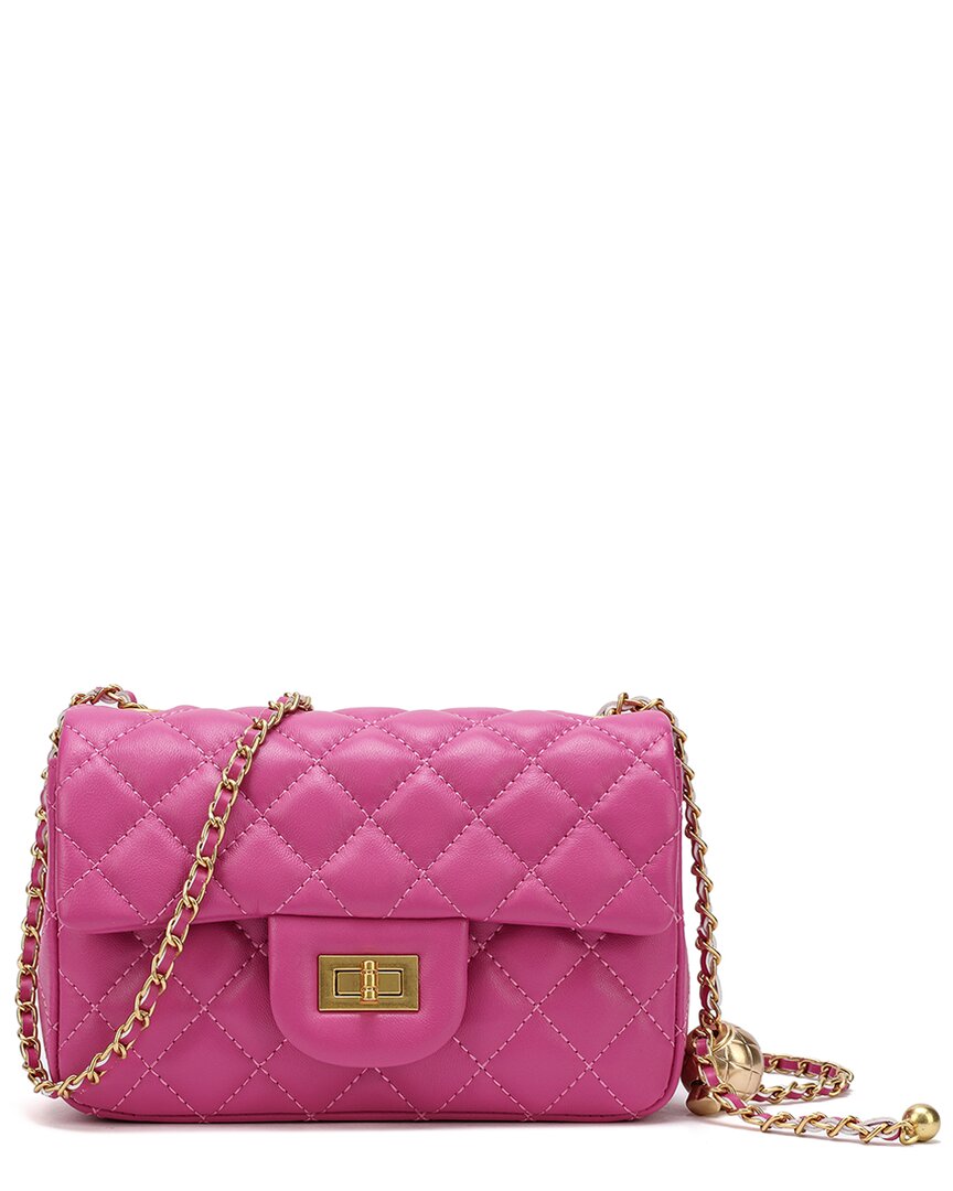 Tiffany & Fred Paris Quilted Leather Crossbody In Pink