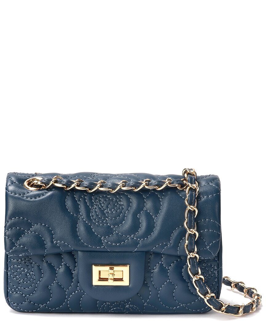 Tiffany & Fred Paris Quilted Leather Crossbody In Blue
