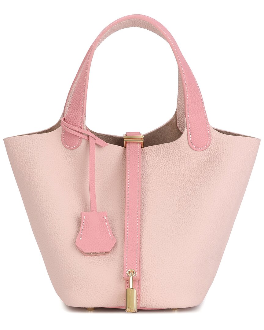 Tiffany & Fred Paris Leather Top Handle Satchel In Pink