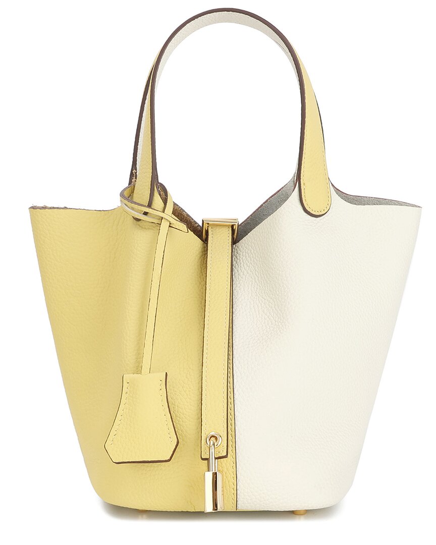 Tiffany & Fred Paris Leather Top Handle Satchel In White