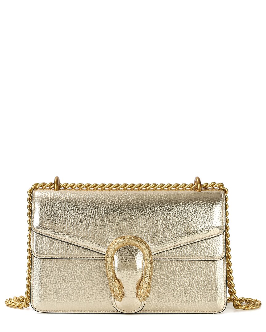 Tiffany & Fred Paris Pebbled Leather Crossbody In Gold