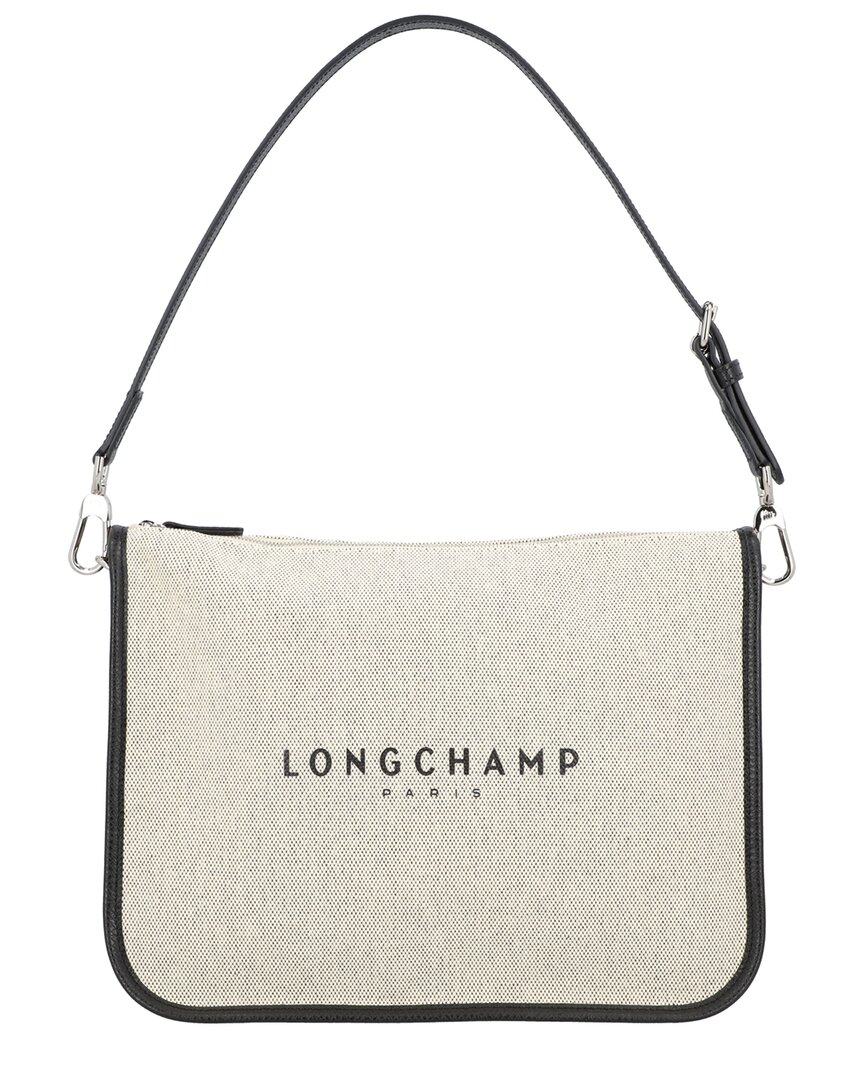 Longchamp Essential Large Canvas Hobo Bag In White