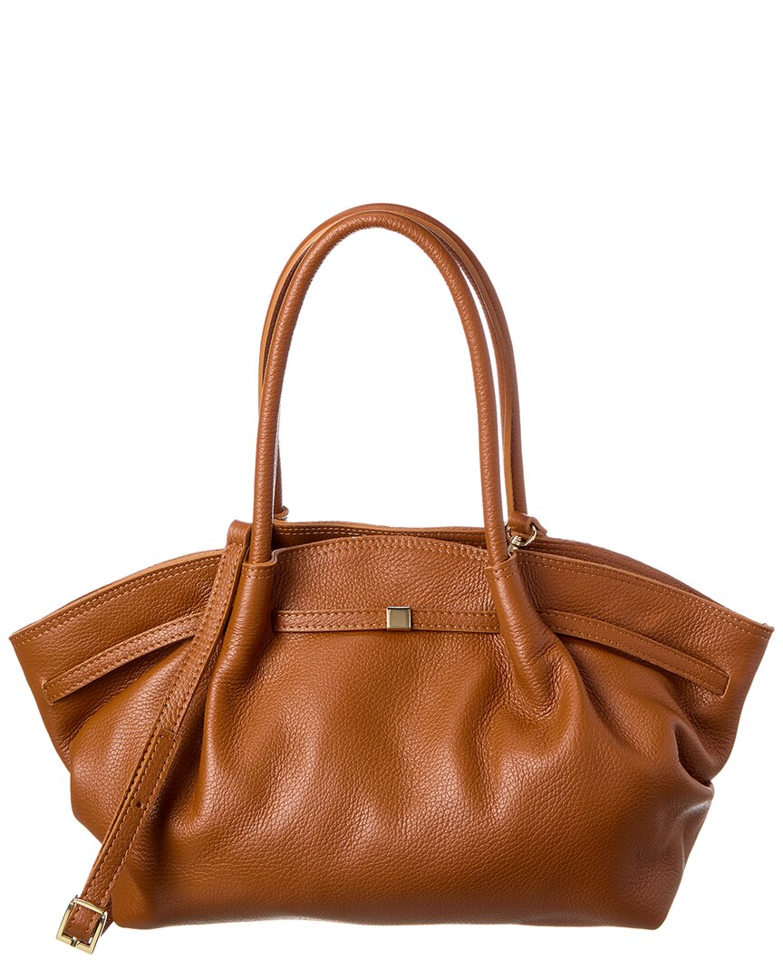 Persaman New York Abella Leather Tote In Brown