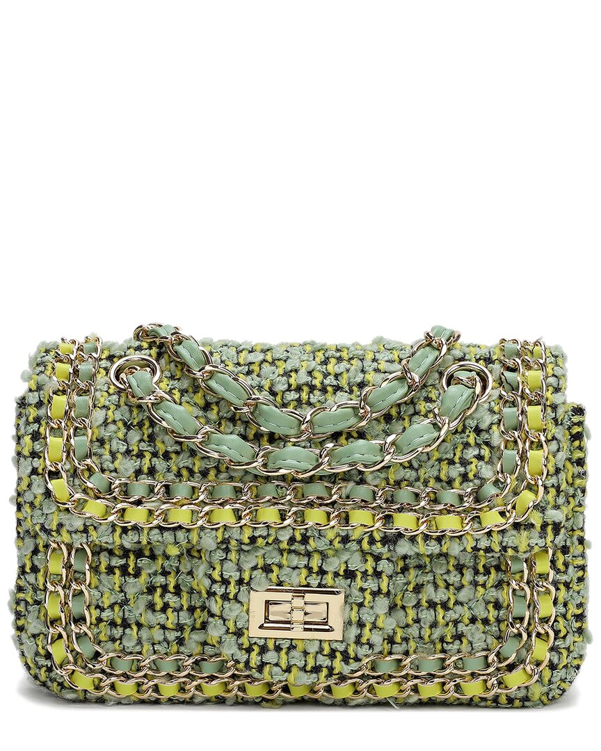 Tiffany & Fred Paris Tweed & Leather Shoulder Bag