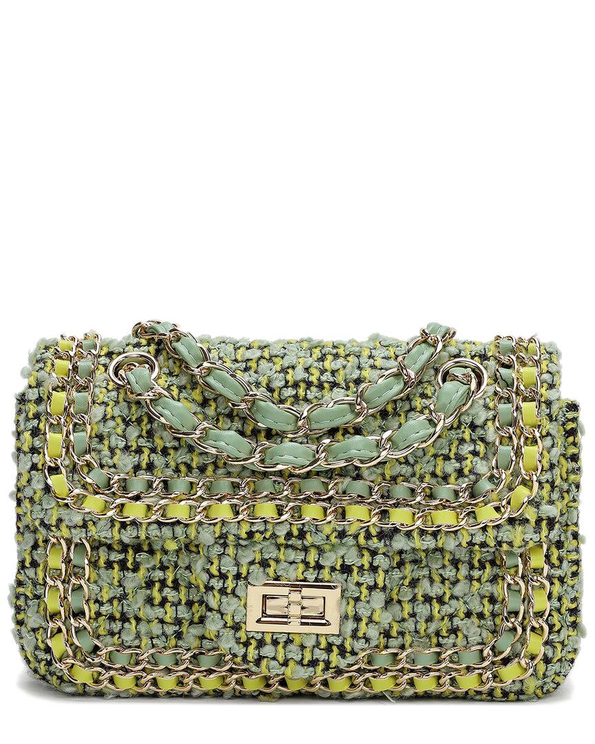 Leather Chain Trimmed Tweed Shoulder Bag – Tiffany & Fred Paris