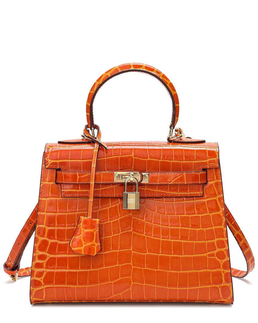 Tiffany & Fred Alligator-embossed Leather Satchel