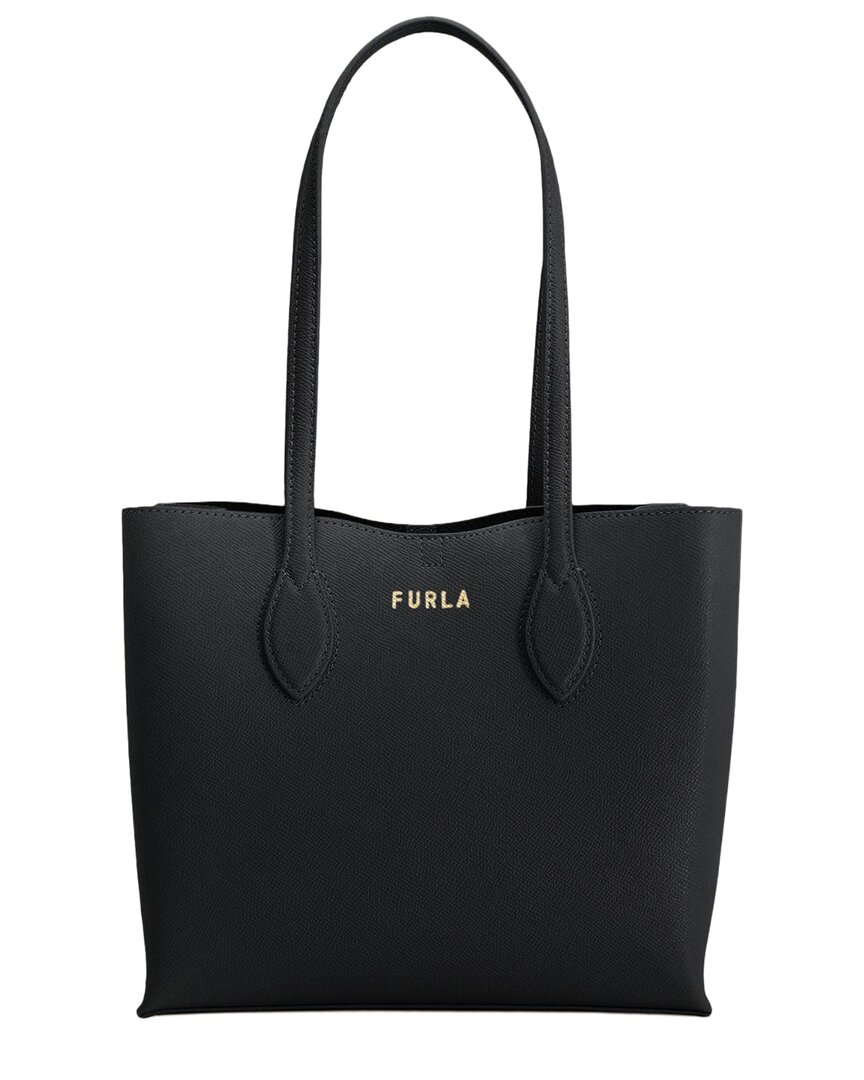 Furla Era Leather Tote In Black