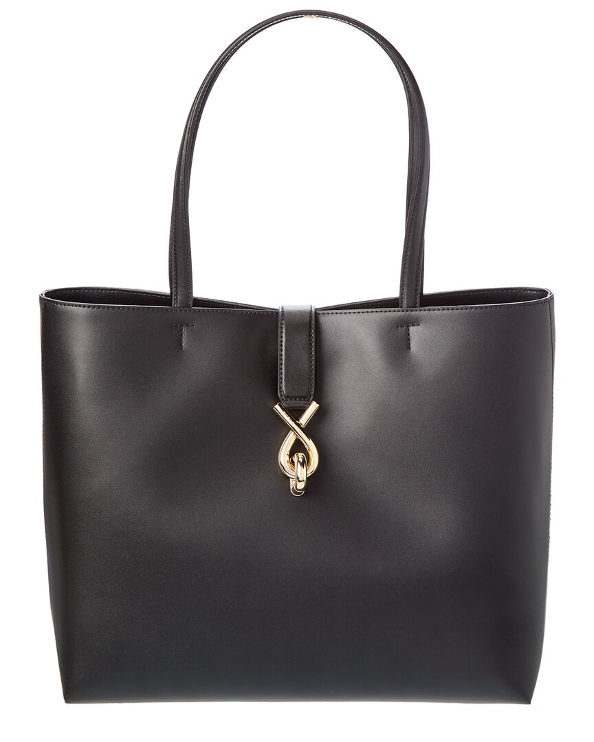 Furla Mianova Large Leather Tote In Black