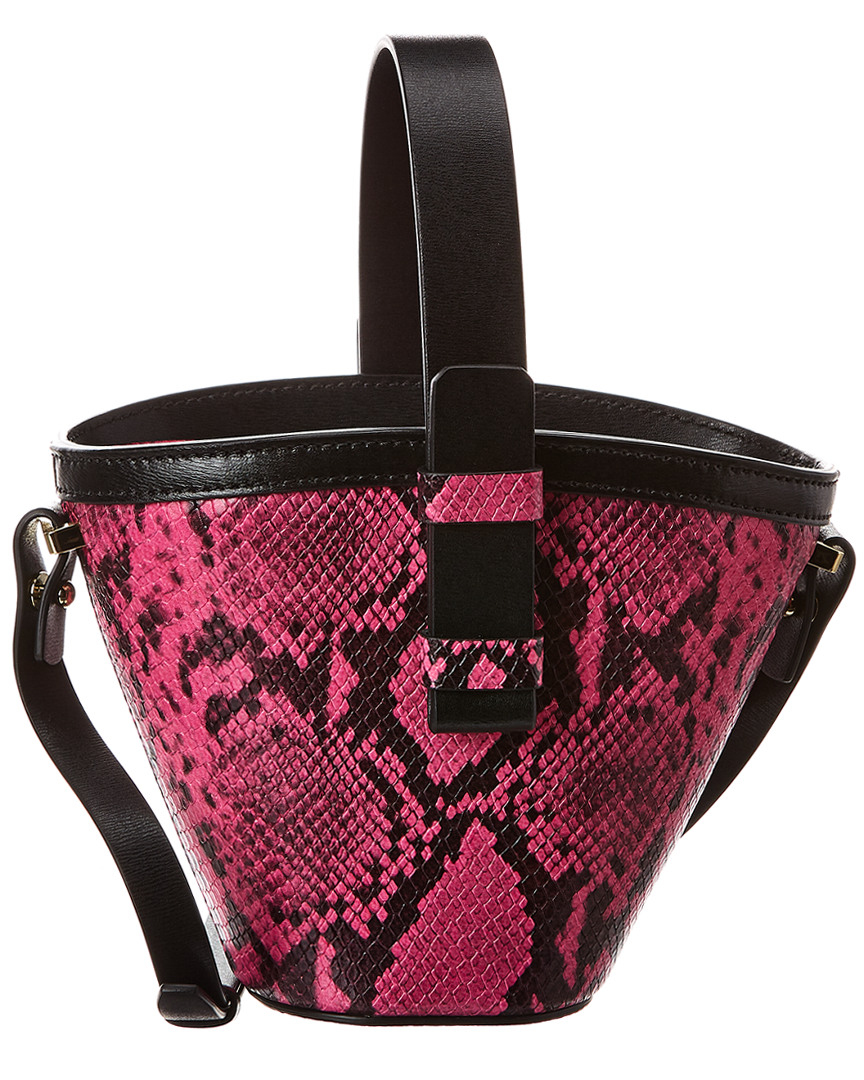 Image of Nico Giani Nelia Mini Python-Embossed Leather Bucket Bag