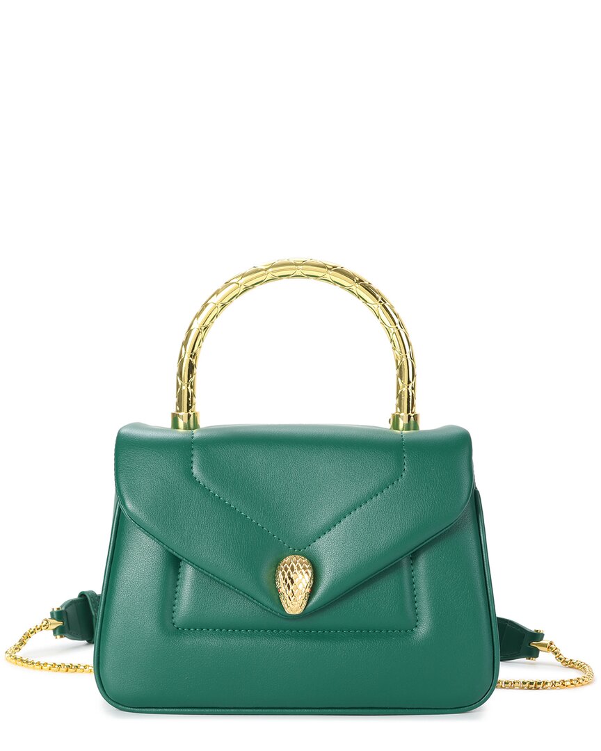 Tiffany & Fred Paris Leather Top Handle Satchel In Green