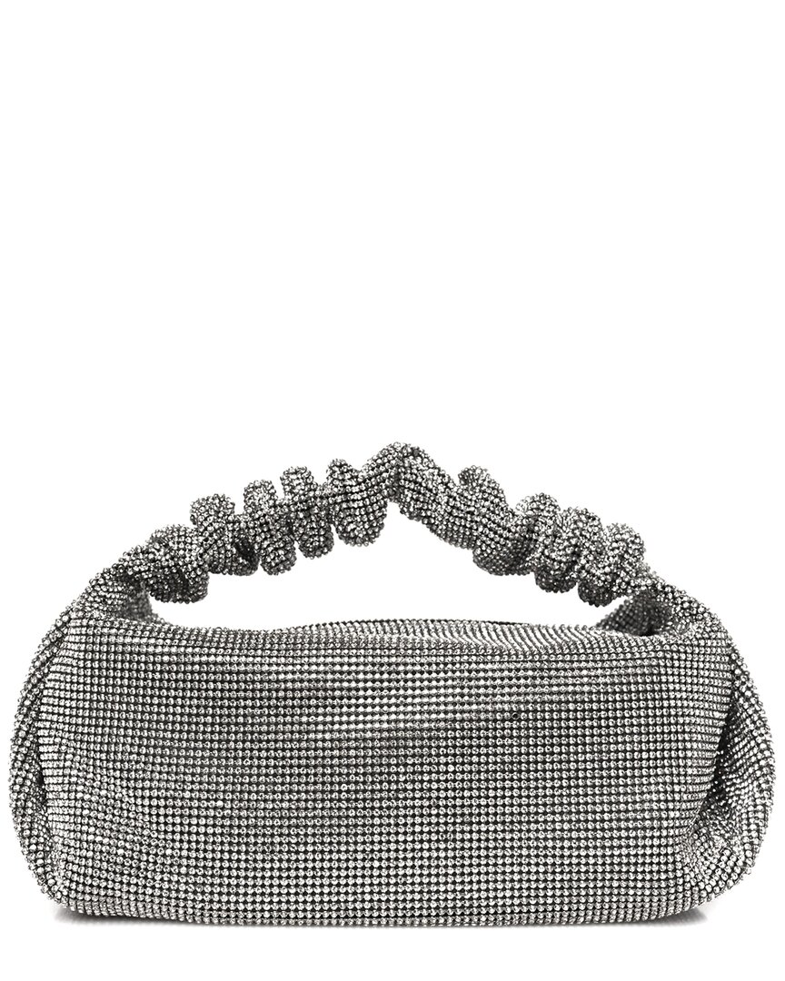 Alexander Wang Silver Metal Mesh Crystal Rhinestone Mini Scrunchie Clutch  (authentic Pre-loved)