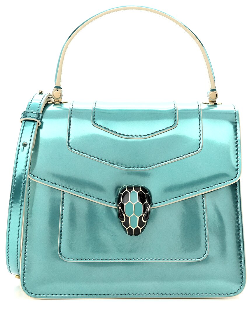 Bvlgari White Metallic Calfskin Leather Serpenti Forever Top Handle (authentic  Pre-loved)