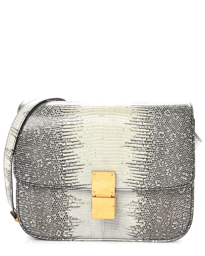 Celine Mineral Lizard Small Classic Box Flap Bag (authentic Pre-loved)