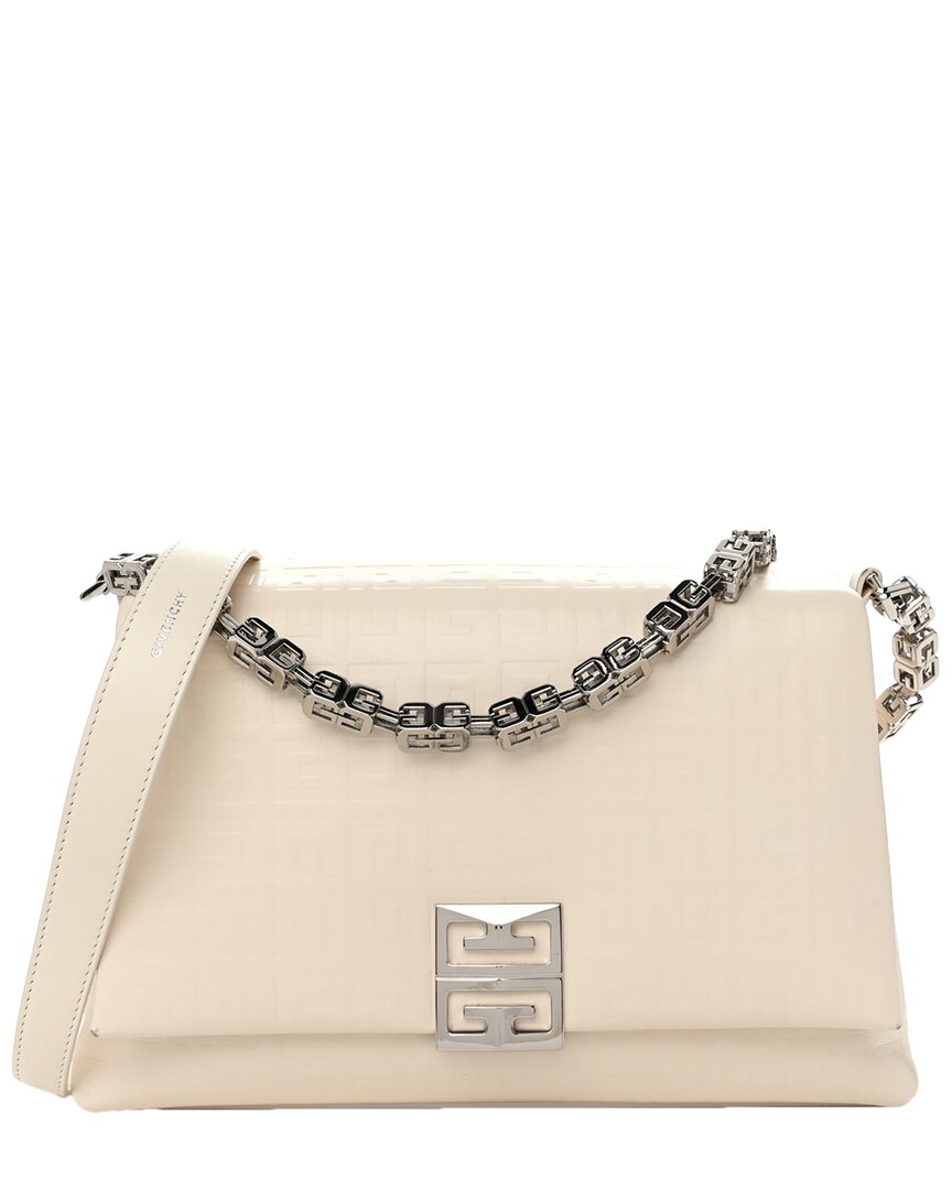 Givenchy Ivory Soft Calf Leather 4g Embossed Shoulder Bag (authentic Pre-  Loved)