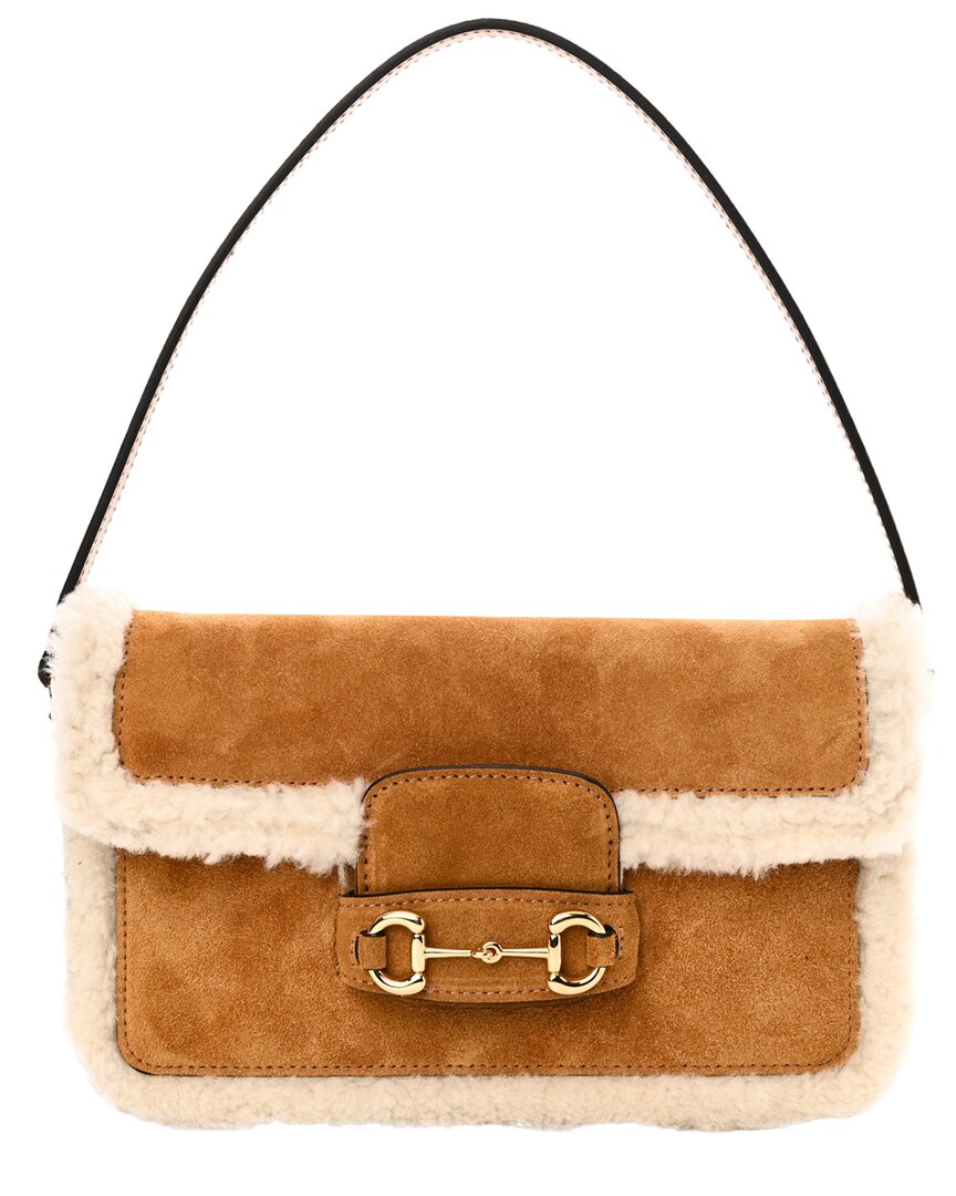 Gucci Beige Suede Horsebit 1955 Shoulder Bag (authentic Pre-loved)