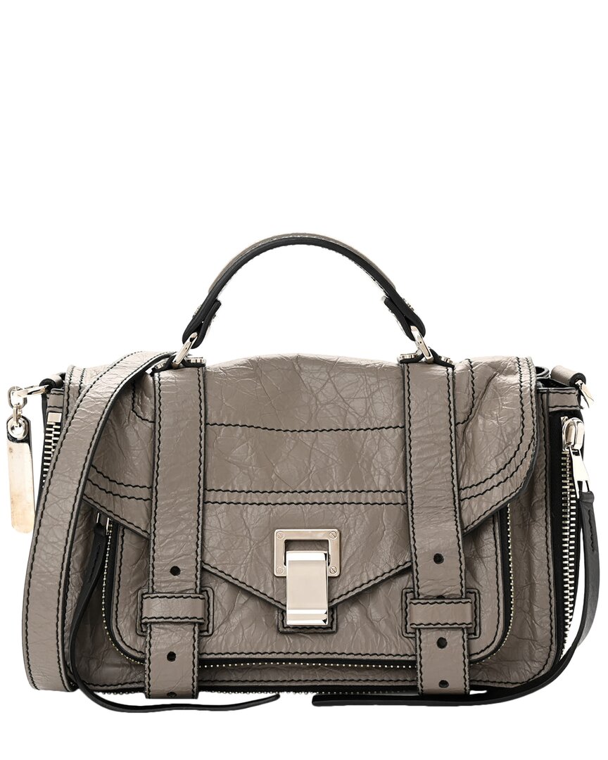 Proenza Schouler Taupe Lambskin Leather Paper Tiny Ps1 Plus Zip Satchel  (authentic Pre-loved)