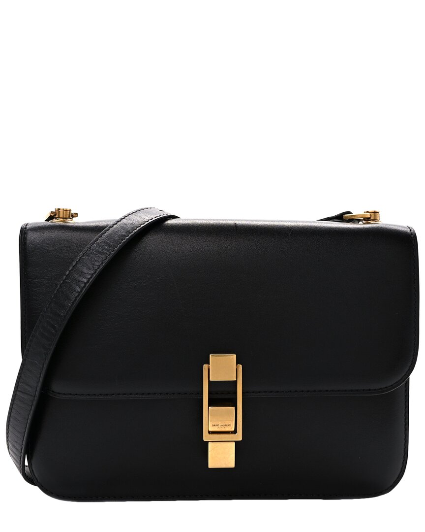Saint Laurent Black Smooth Leather Smooth Carre Satchel (authentic Pre-loved)