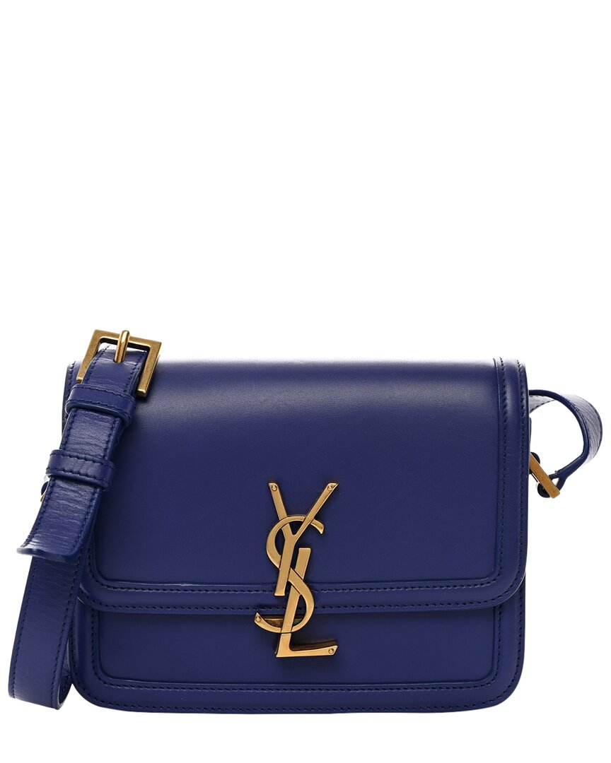 Saint Laurent Blue Calfskin Leather Smooth Small Solferino Satchel (authentic  Pre-loved)