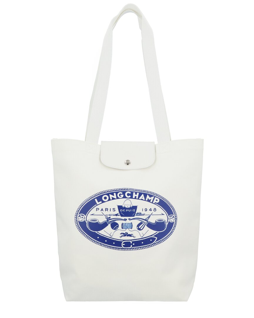 Longchamp Le Pliage Collection Canvas Tote In White