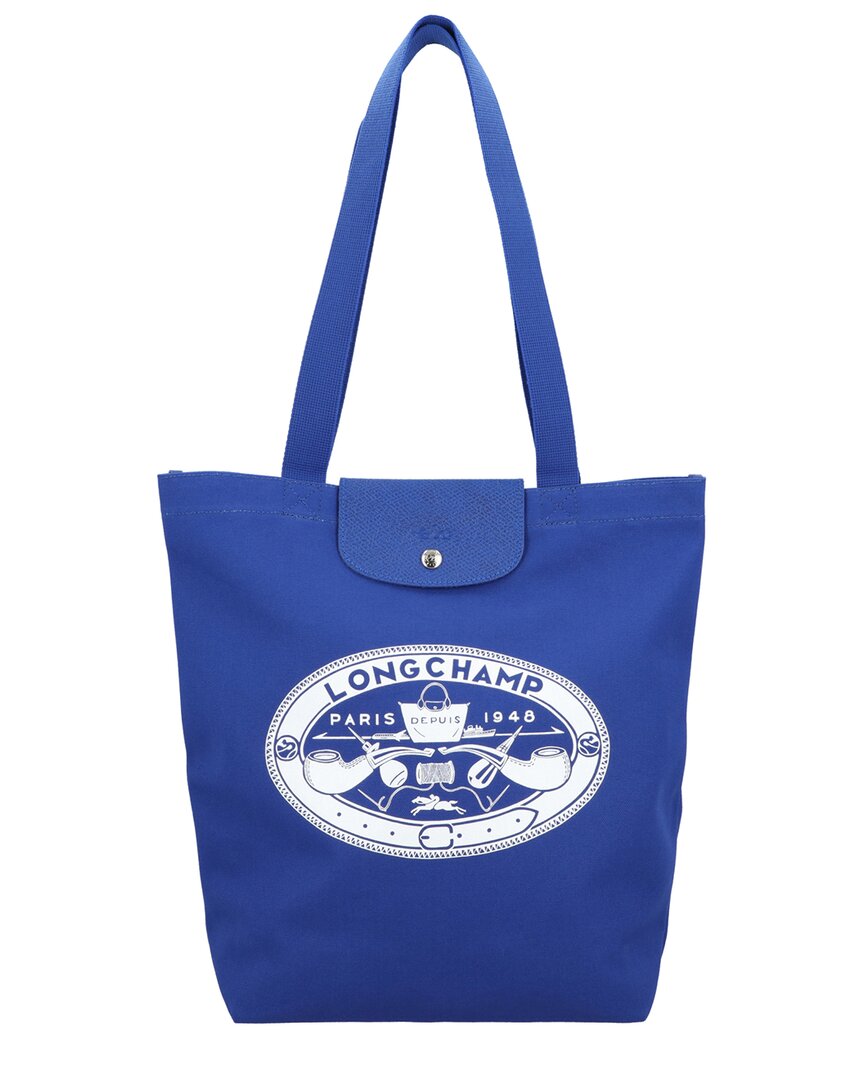 Longchamp Le Pliage Collection Canvas Tote In Blue