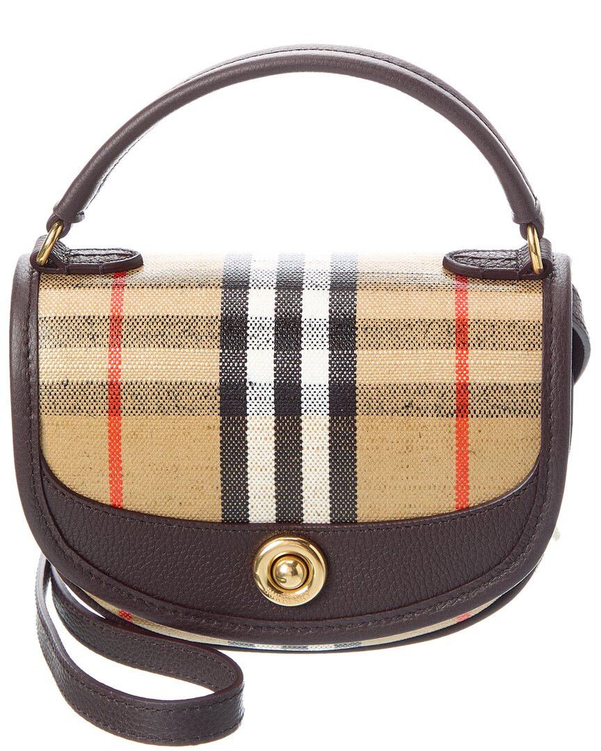 Burberry Women Highlands Crossbody Bag With Check Motif In Multi