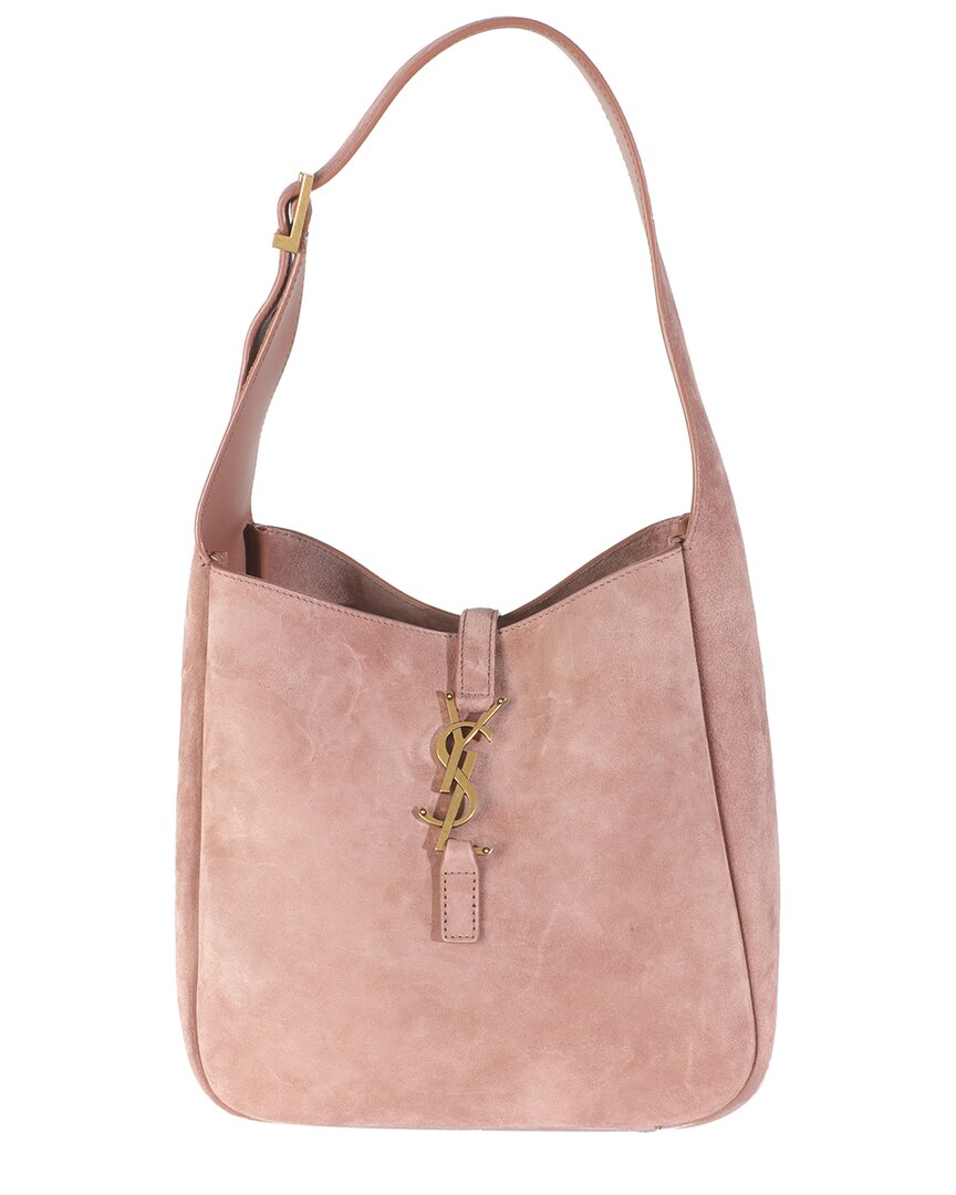 Saint Laurent Pink Suede Supple Small Le 5 A 7 Soft Hobo (authentic Pre-loved)