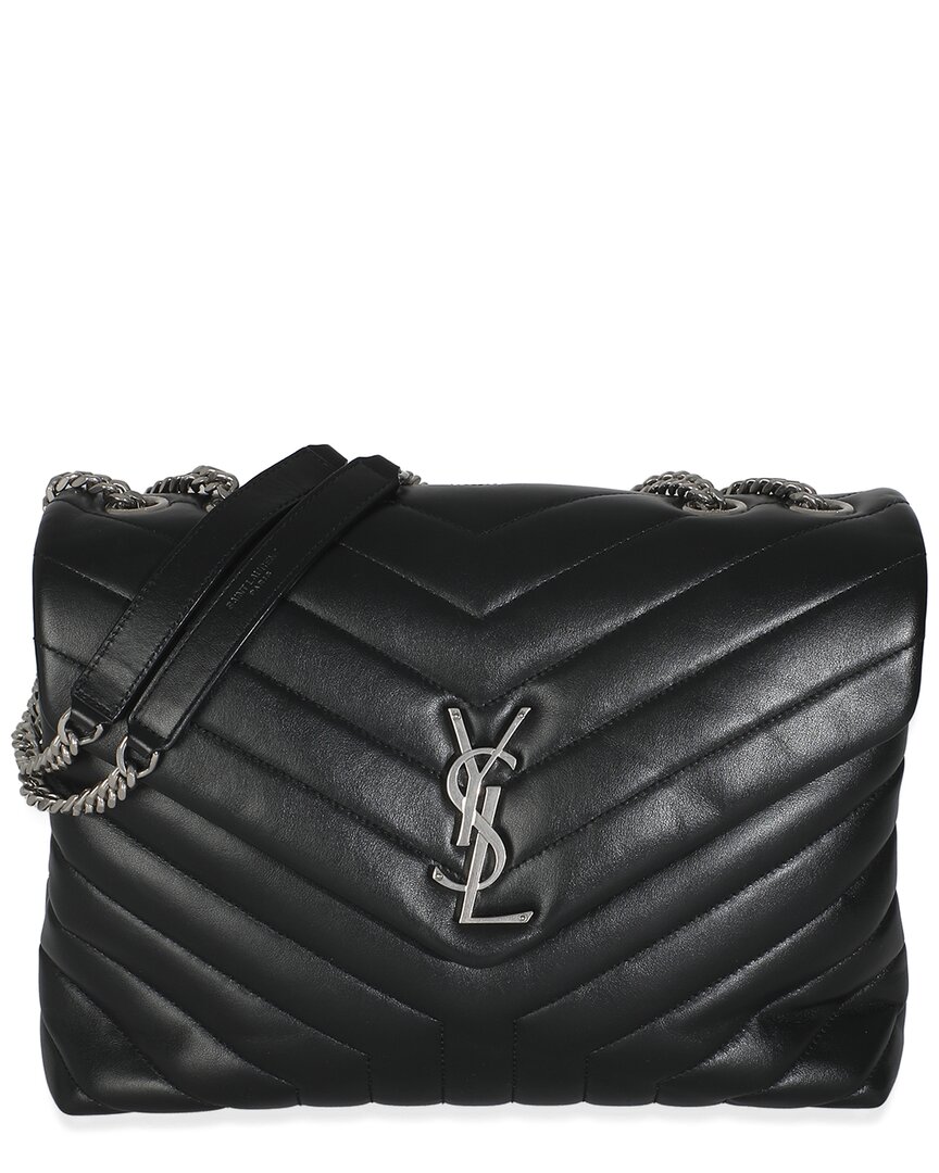 Saint Laurent Black Matelasse Leather Medium Loulou (authentic Pre-loved)
