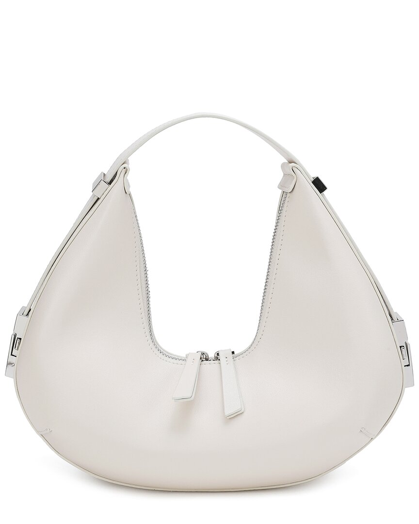 Tiffany & Fred Paris Smooth Leather Shoulder Bag In White